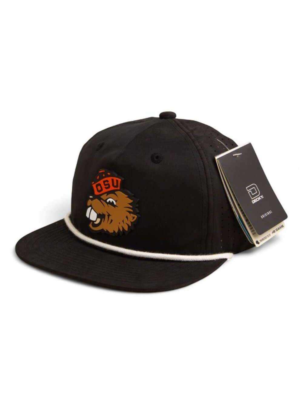 Oregon State Beavers Benny 3D Perforated Rope Hat- Black/ White